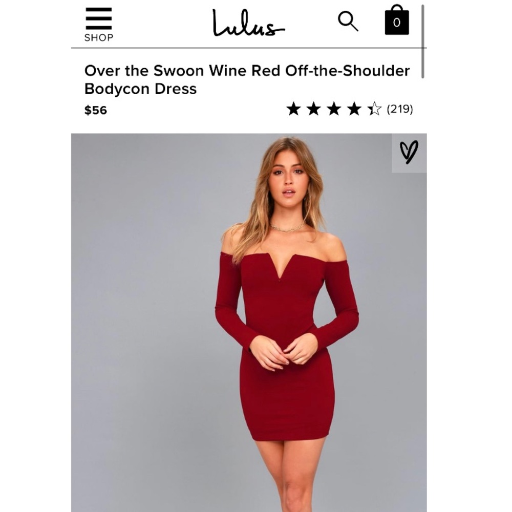Lulus Wine Red Off-the-Shoulder Bodycon Dress